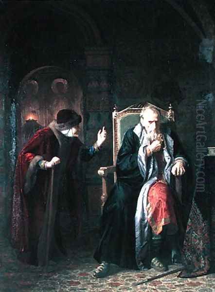 Tsar Ivan IV (1530-84) the Terrible and his Wet Nurse, 1886 Oil Painting by Karl Gottlieb Wenig