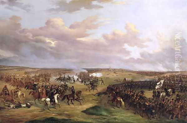 The Battle of Dennewitz, 6 September 1813, 1842 Oil Painting by Alexander Wetterling