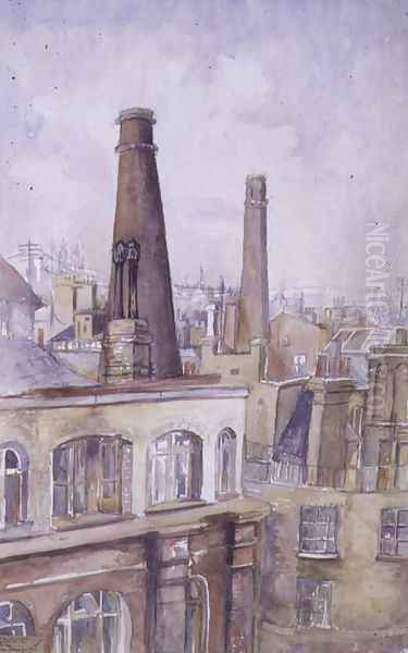 View of the City of London, 1922 Oil Painting by Barbara Weekes