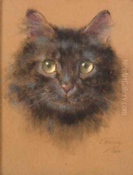 Cat Oil Painting by Jerzy Edward Winiarz