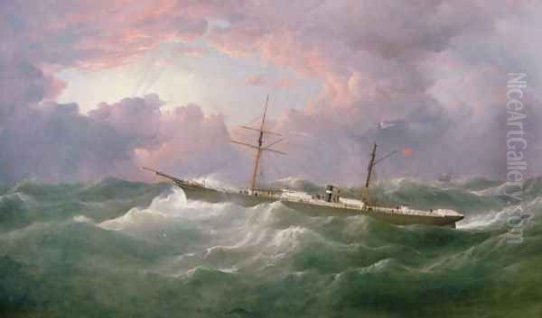 Portrait of the Isis, a Steam and Sail Ship Oil Painting by Samuel Walters