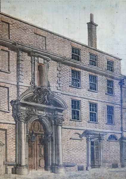 The Old Entrance to Merchant Taylors Hall, Threadneedle Street, 1753 Oil Painting by Wilson