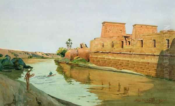 Philae on the Nile, 1894 Oil Painting by Alexander West