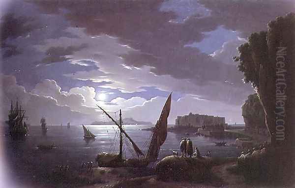 View of the Bay of Naples Oil Painting by Michael Wutky