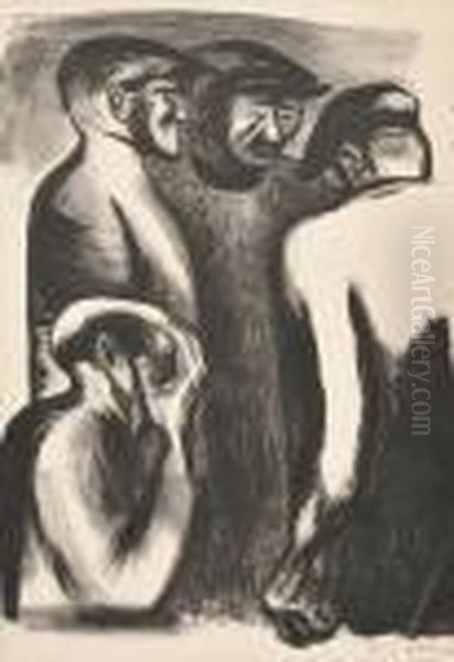 The Unemployed Oil Painting by Jose Clemente Orozco