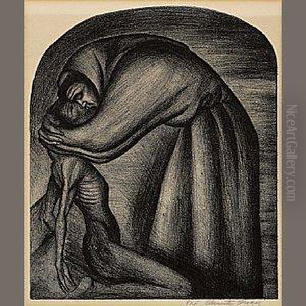 The Franciscan And The Indian Oil Painting by Jose Clemente Orozco