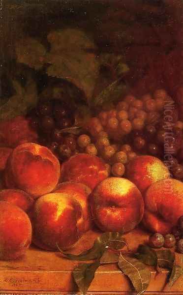 Peaches and Grapes Oil Painting by Lemuel Everett Wilmarth