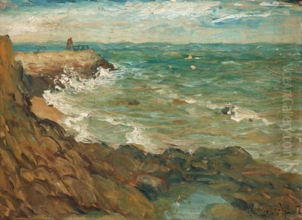 Coastal Scene Oil Painting by Helmer Osslund