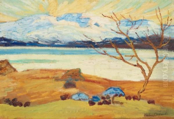 Spring Landscape From The North Of Sweden Oil Painting by Helmer Osslund