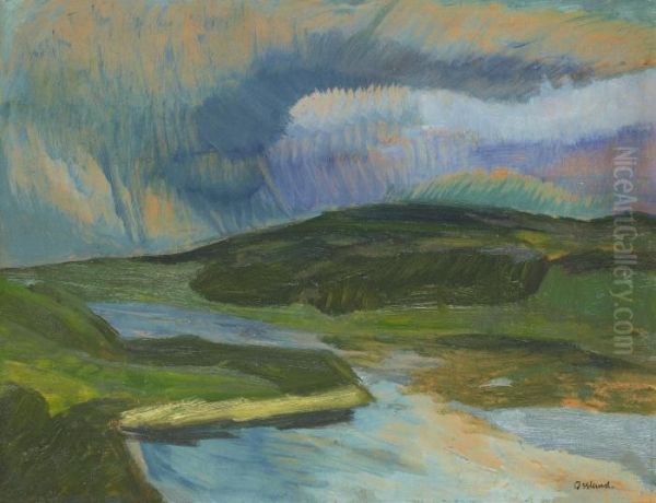 Norrlandskt Landskap Med Alv Oil Painting by Helmer Osslund