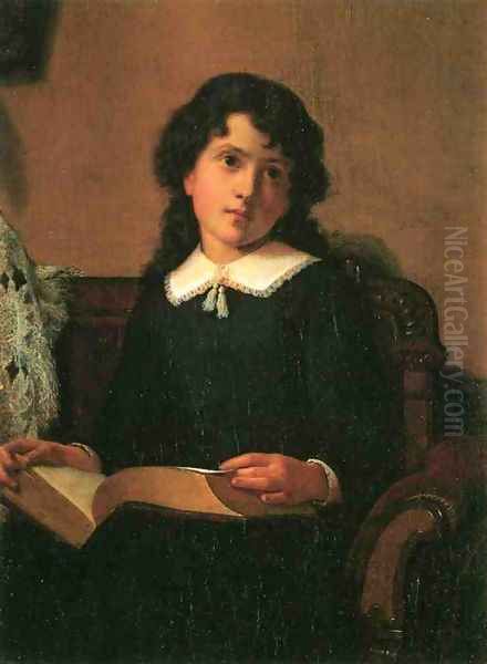 Portrait of a Young Woman Oil Painting by Lemuel Everett Wilmarth