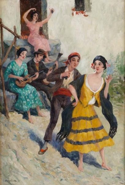 Flamenco Dansare Oil Painting by Allan Osterlind