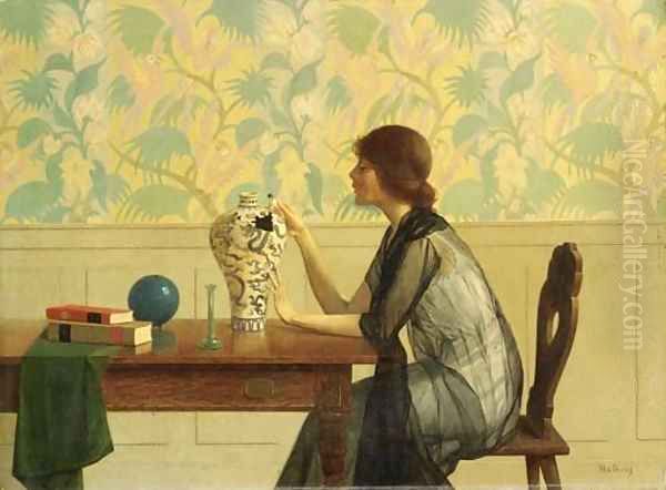 The Broken Vase Oil Painting by Harry Willson Watrous