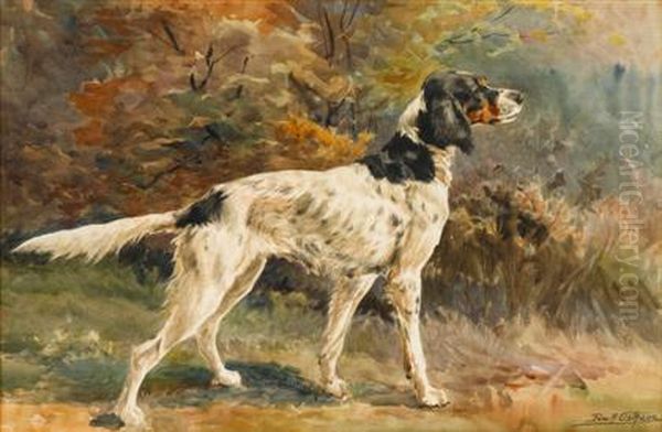 An English Setter Oil Painting by Edmund Henry Osthaus