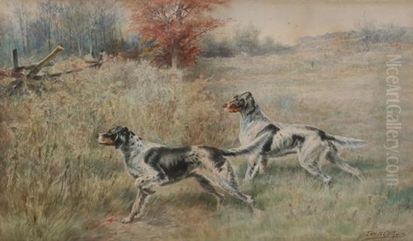 Pair Of Setters Oil Painting by Edmund Henry Osthaus