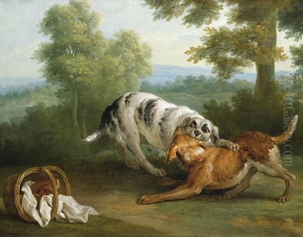 Le Chien Qui Porte A Son Cou Le Diner De Son Maitre Oil Painting by Jean-Baptiste Oudry