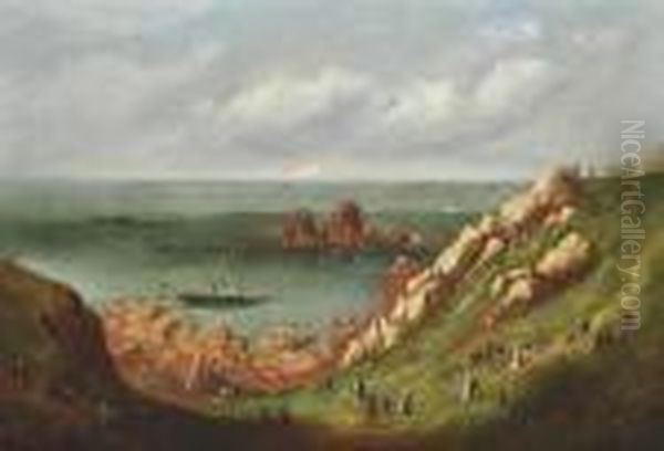 The Wreck Of The Royal Mail Steam Packet 
Express 
 Off The Corbiere, Jersey Oil Painting by Philip John Ouless