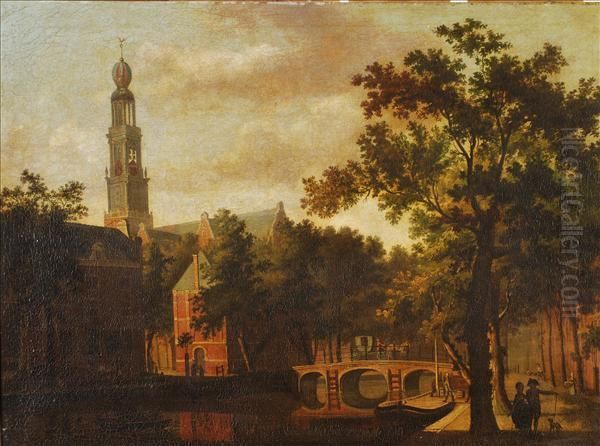 The Westerkerk, Amsterdam Oil Painting by Isaak Ouwater