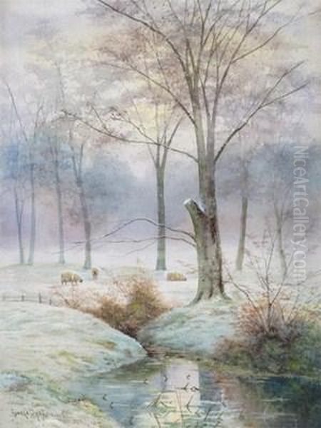 Winter, Cobham Surrey Oil Painting by George Oyston