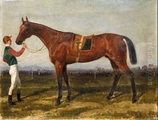 Cavallo Da Corsa Condotto Oil Painting by Filippo Palizzi