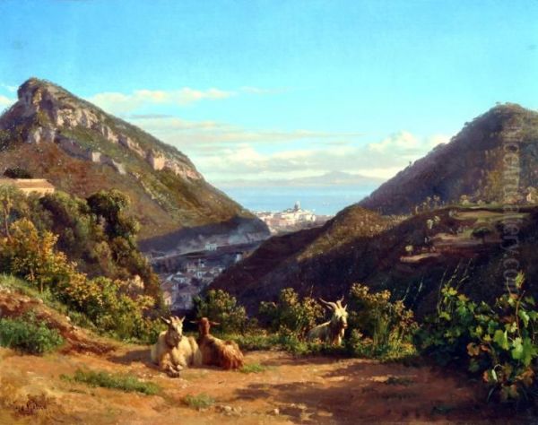 Il Valico Di Chiunzi Oil Painting by Filippo Palizzi