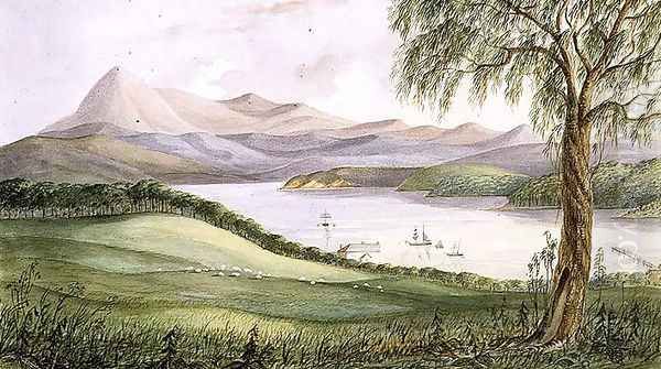 Twofold Bay, New South Wales, c.1860 Oil Painting by Lieutenant George Austin Woods