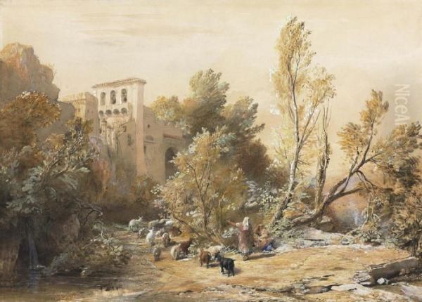 La Vocatella Near Corpo Di Cava, Italy Oil Painting by Samuel Palmer