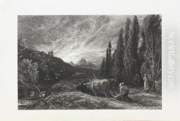 The Early Ploughman Oil Painting by Samuel Palmer