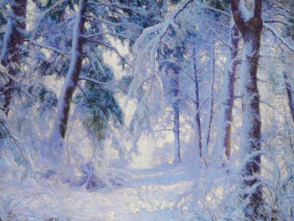 Winter Forest Oil Painting by Walter Launt Palmer