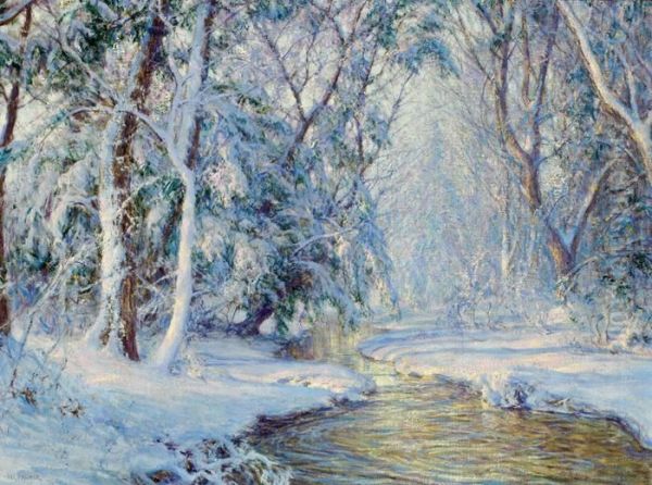 The First Snowfall Oil Painting by Walter Launt Palmer