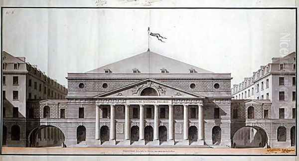 Design for a Theatre National des Arts on the site of the present Theatre de lOdeon, 1794 Oil Painting by Charles de Wailly