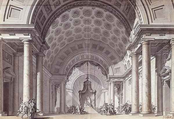 Set design for 'Athalie' by Jean Racine, c.1780 Oil Painting by Charles de Wailly