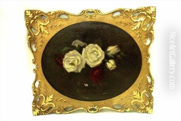 White And Red Roses Oil Painting by James Stuart Park