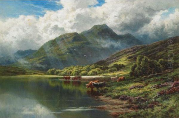 Loch Achray And Ben Venue, Perthshire Oil Painting by Henry Hillier Parker