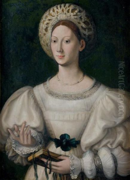 Portrait De Dame A La Coiffe Blanche Oil Painting by Michele Da Parma (see Rocca)