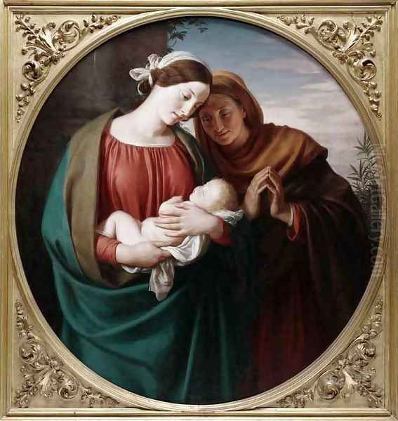 Madonna and Child Oil Painting by Adolph Friedrich George Wichman