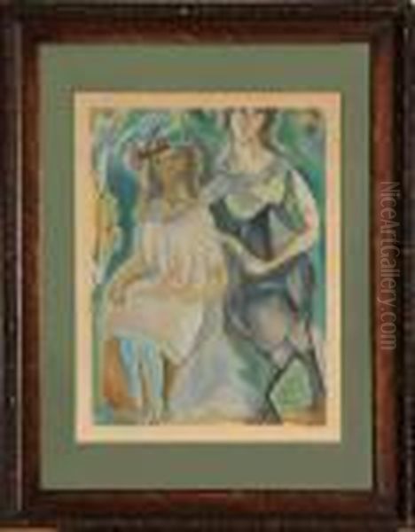 Deux Femme Oil Painting by Jules Pascin