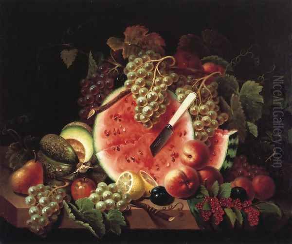 Still Life with Watermelon Oil Painting by Thomas Whightman