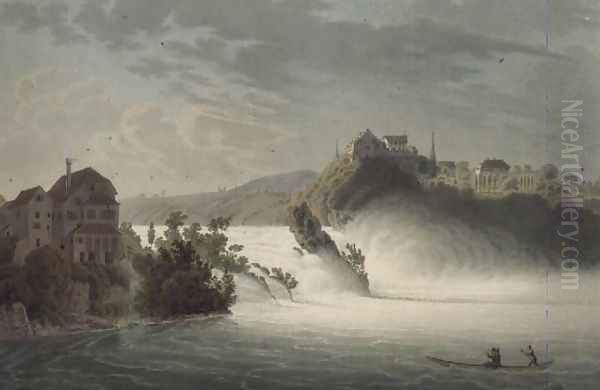 The Falls of Rhin, engraved by J. Hurlimann Oil Painting by Wetzel, Johann Jakob