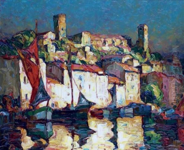 Petit Port Mediterraneen Oil Painting by Louis Pastour