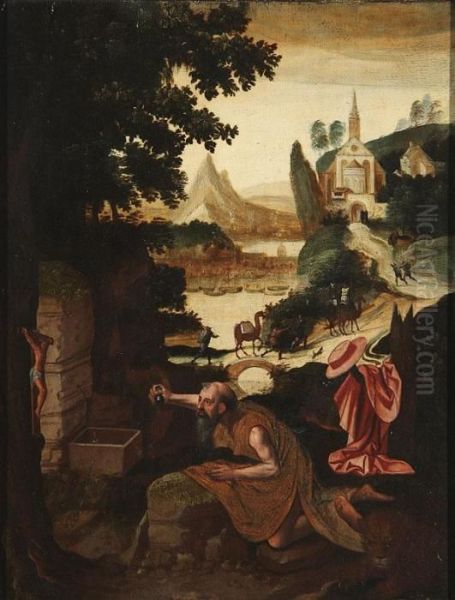 The Penitent Saint Jerome Oil Painting by Joachim Patenir