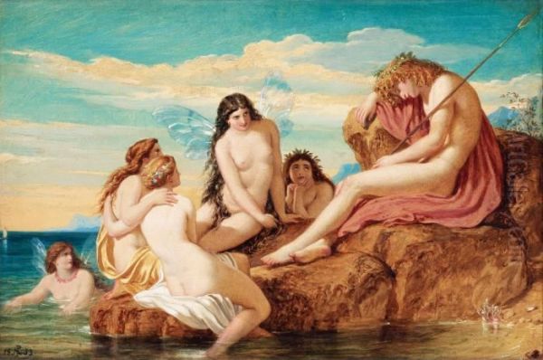 Dionysus And Sea Nymphs Oil Painting by Joseph Noel Paton