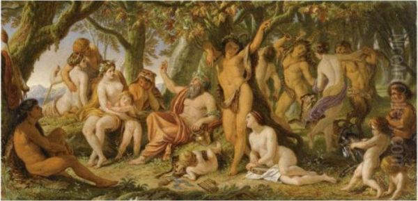 Song Of Silenus Oil Painting by Joseph Noel Paton