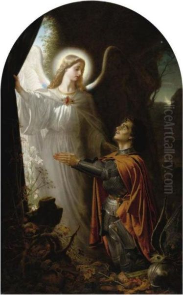 Mors Janua Vitae (death, The Gateway Of Life) Oil Painting by Joseph Noel Paton