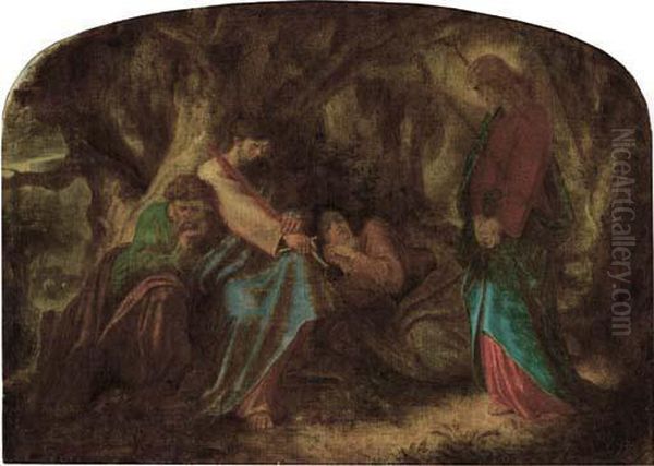 Christ In The Garden Of Gethsemane Oil Painting by Joseph Noel Paton