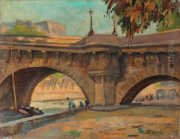 Le Pont Neuf Oil Painting by Elie Anatole Pavil