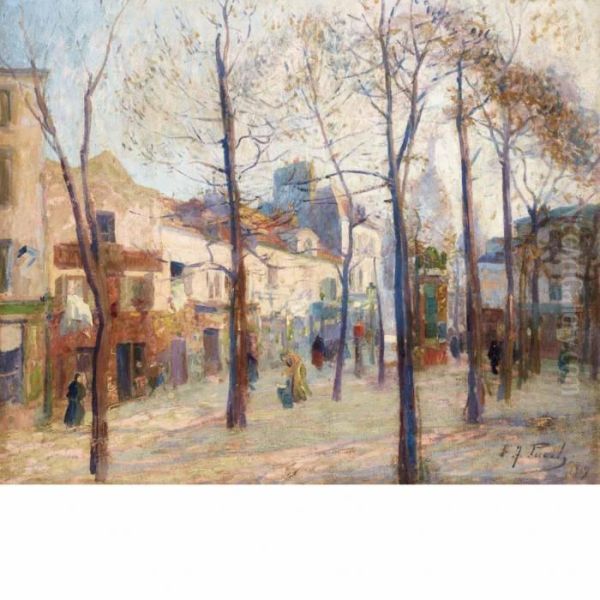 Place De Tertre Oil Painting by Elie Anatole Pavil