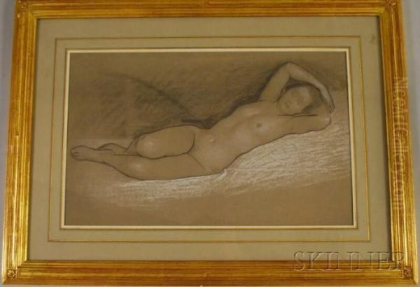 Reclining Nude Oil Painting by William Macgregor Paxton