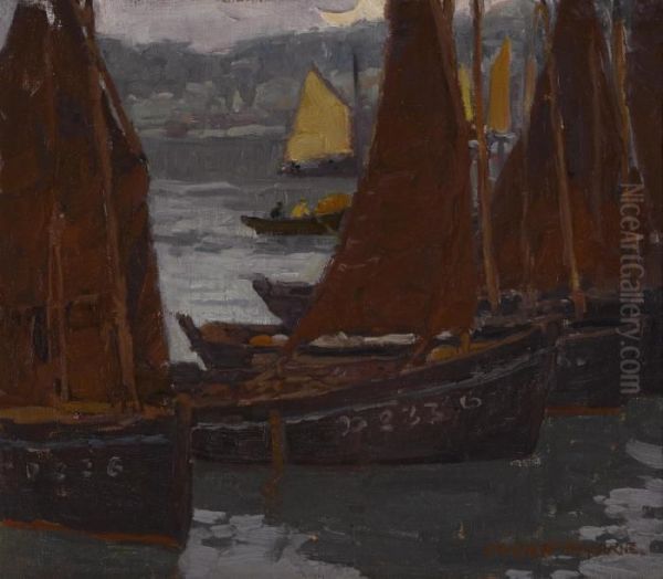 Fishing Boats Oil Painting by Edgar Alwin Payne