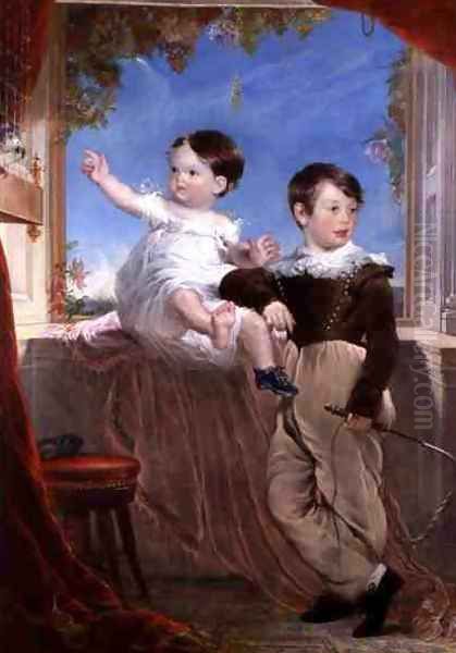 John Strange Williams and Sarah Ann Williams Oil Painting by John Robert Wildman